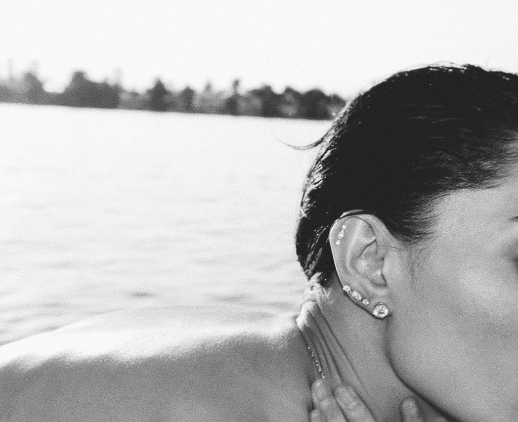 Our Signature Diamond 14k White Gold Ear Bar