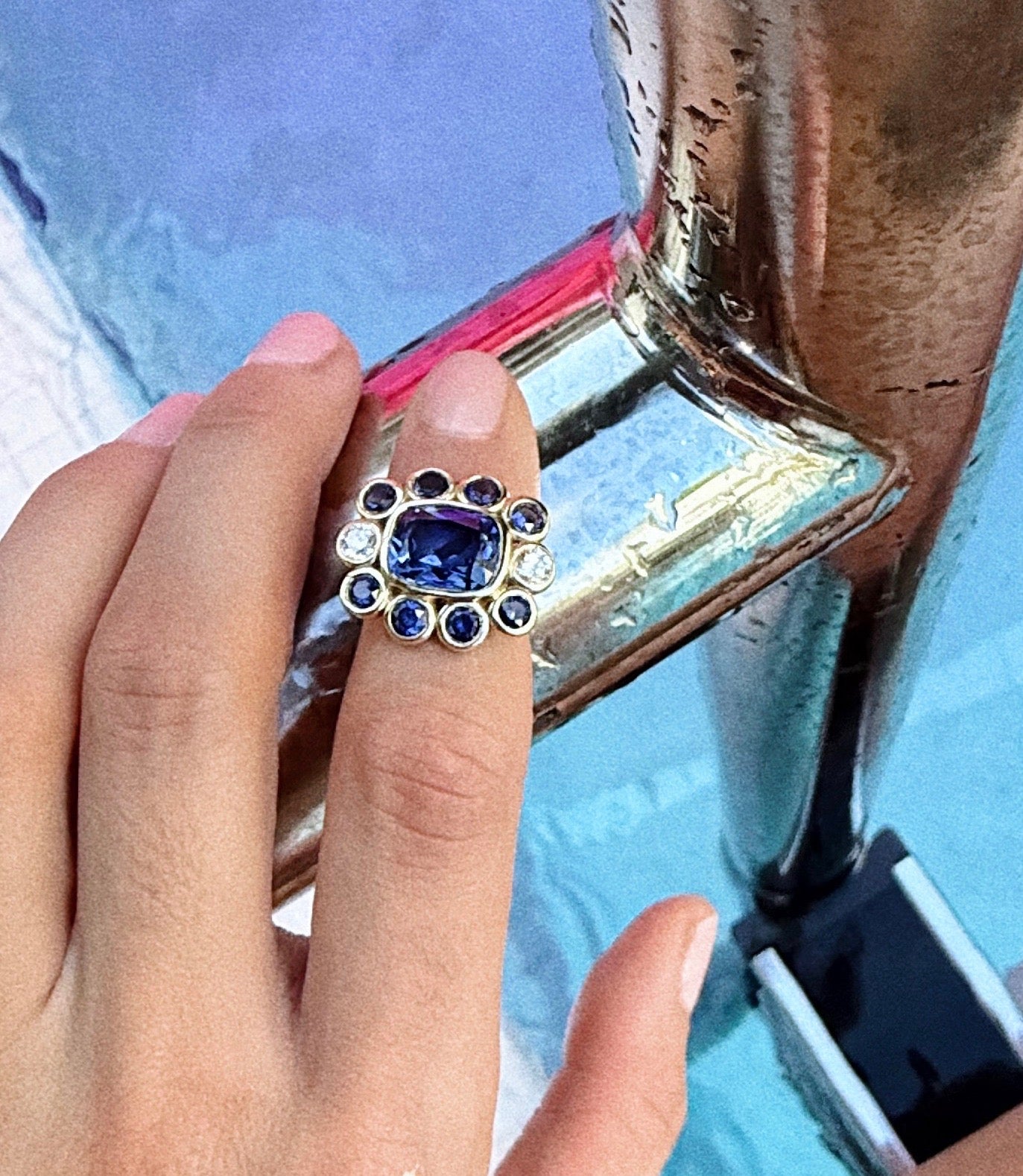 Diamond Sapphire Tanzanite Ring